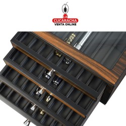 Joyero guarda plumas madera ebony 4 cajones.