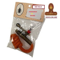 Chisquero Mechero Encendedor de mecha Oro Viejo La Cucaracha.****
