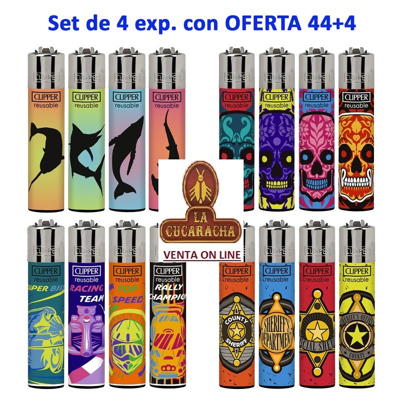 ENCENDEDOR CLIPPER 4 DECORADOS OFERTA 192 UNIDADES.