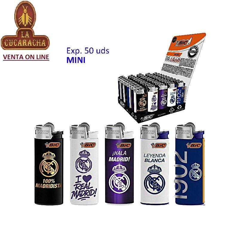 BIC-EXPOSITOR 50 encendedores BIC mini REAL MADRID.