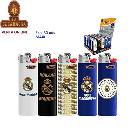 BIC-EXPOSITOR 50 encendedores BIC maxi REAL MADRID.