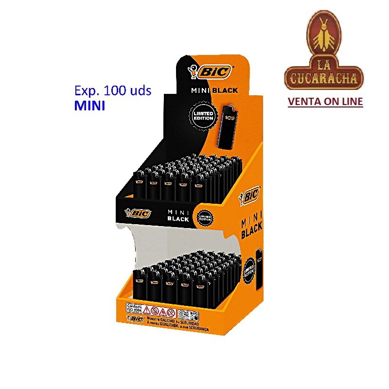 EXPOSITOR 100 encendedores BIC mini «BLACK».