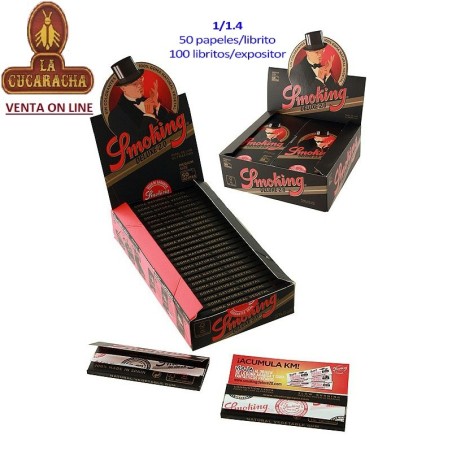 Caja 100 libritos 50 Hojas Papel Liar SMOKING DE LUXE 2.0-78mm.