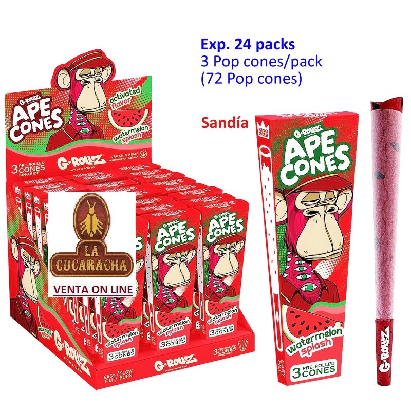 CAJA 24 PACK CON 3 CONOS G-ROLLZ «Watermelon Splash».