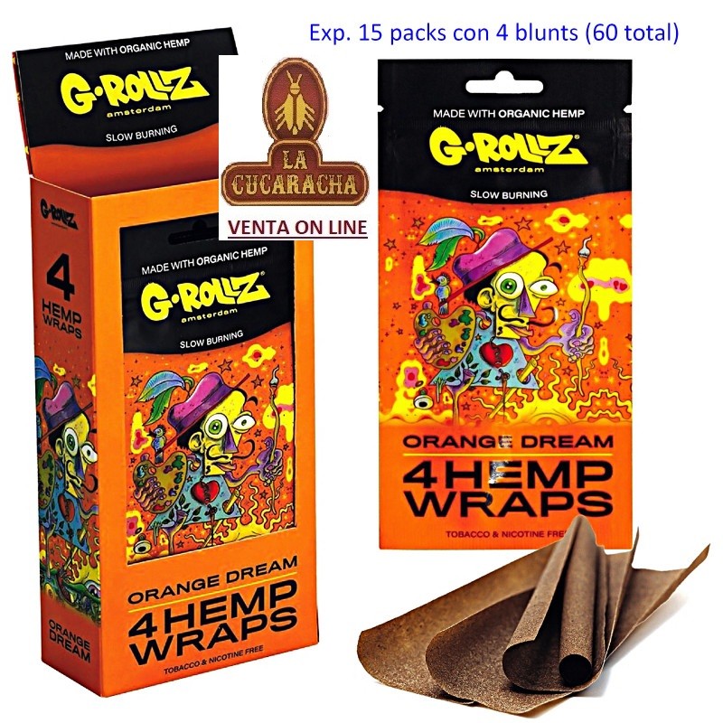 CAJA 15 PACK CON 4 CONOS BLUNTS G-ROLLZ «Orange Dream».