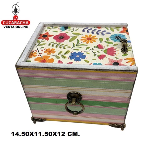 CAJA-JOYERO-REGALO MADERA 14.50X11.50X12 CM. CAJAS DECORADAS.