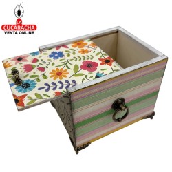 CAJA-JOYERO-REGALO MADERA 14.50X11.50X12 CM. CAJAS DECORADAS.