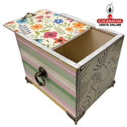 CAJA-JOYERO-REGALO MADERA 14.50X11.50X12 CM. CAJAS DECORADAS.