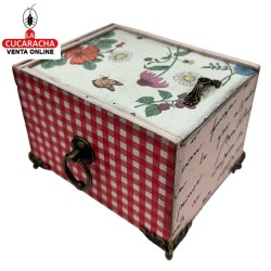 CAJA-JOYERO-REGALO MADERA 14X9X10.50 CM. CAJAS DECORADAS.