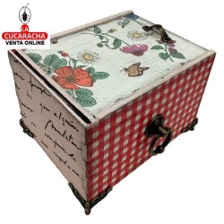 CAJA-JOYERO-REGALO MADERA 14X9X10.50 CM. CAJAS DECORADAS.
