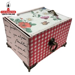 CAJA-JOYERO-REGALO MADERA 14X9X10.50 CM. CAJAS DECORADAS.