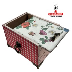 CAJA-JOYERO-REGALO MADERA 14X9X10.50 CM. CAJAS DECORADAS.