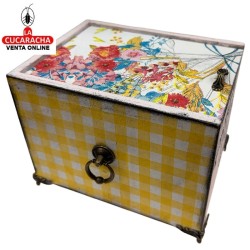 CAJA-JOYERO-REGALO MADERA 18X13.50X13 CM. CAJAS DECORADAS.