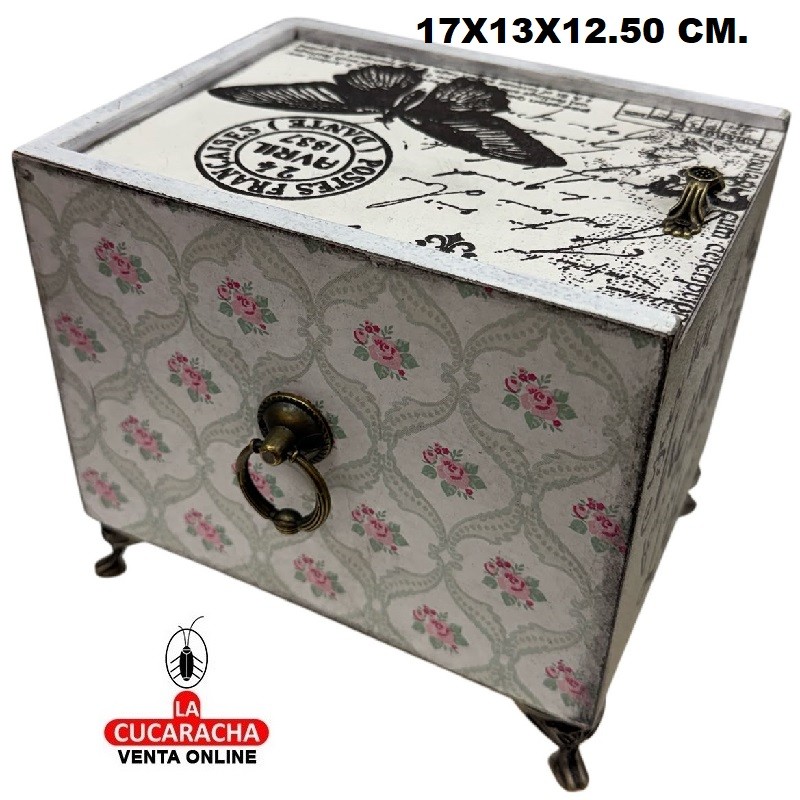 CAJA-JOYERO-REGALO MADERA 17X13X12.50 CM. CAJAS DECORADAS.