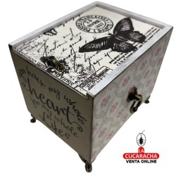 CAJA-JOYERO-REGALO MADERA 17X13X12.50 CM. CAJAS DECORADAS.