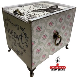 CAJA-JOYERO-REGALO MADERA 17X13X12.50 CM. CAJAS DECORADAS.