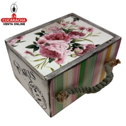 CAJA-JOYERO-REGALO MADERA 12.50X10X7 CM. CAJAS DECORADAS.