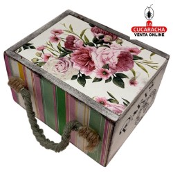 CAJA-JOYERO-REGALO MADERA 12.50X10X7 CM. CAJAS DECORADAS.