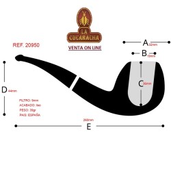 Pipa española ENA-Bruken CHURCHWARDEN BENT BILLIARD LISA 407-9MM.