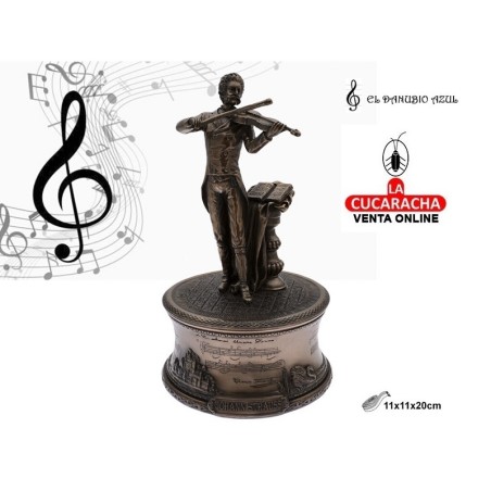 FIGURA MUSICAL JOHANN STRAUSS DANUBIO AZUL C/MOVIMIENTO.