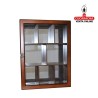 PACK 2 VITRINAS-8 NOGAL C/PUERTA Y ESPEJO 30x9x40C.