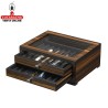 Joyero guarda 16 plumas madera ebony 2 cajones.