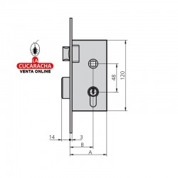 Cerradura de Palanca Rectangular Deslizante CVL 1960-60-2 HL