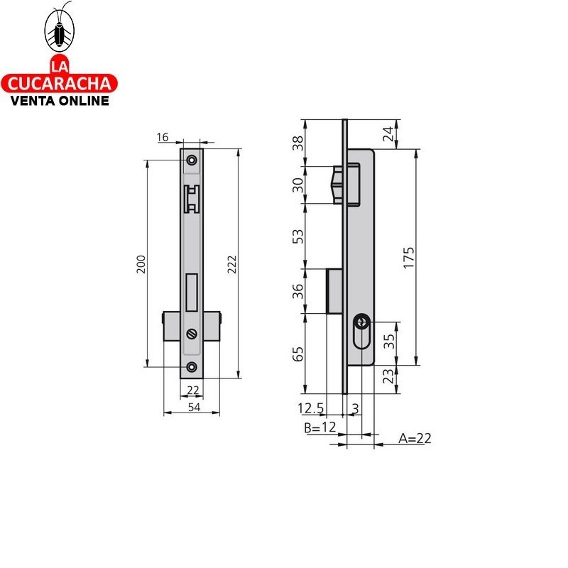 Cerradura CVL 1963V/5 Cilindro Laton