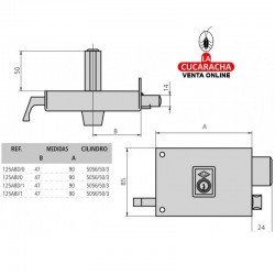 Cerradura de Sobreponer CVL Esmaltada 125AR-10 2