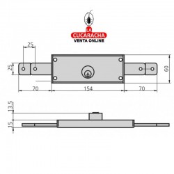 Cerradura CVL Persiana 11-A para puertas metalicas enrollables. 2