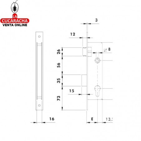 Cerradura ISEO Modelo 740-3H1603 Embutir