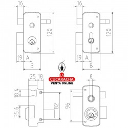 Cerradura MCM 2556-BP-60 mm Izquierda 2