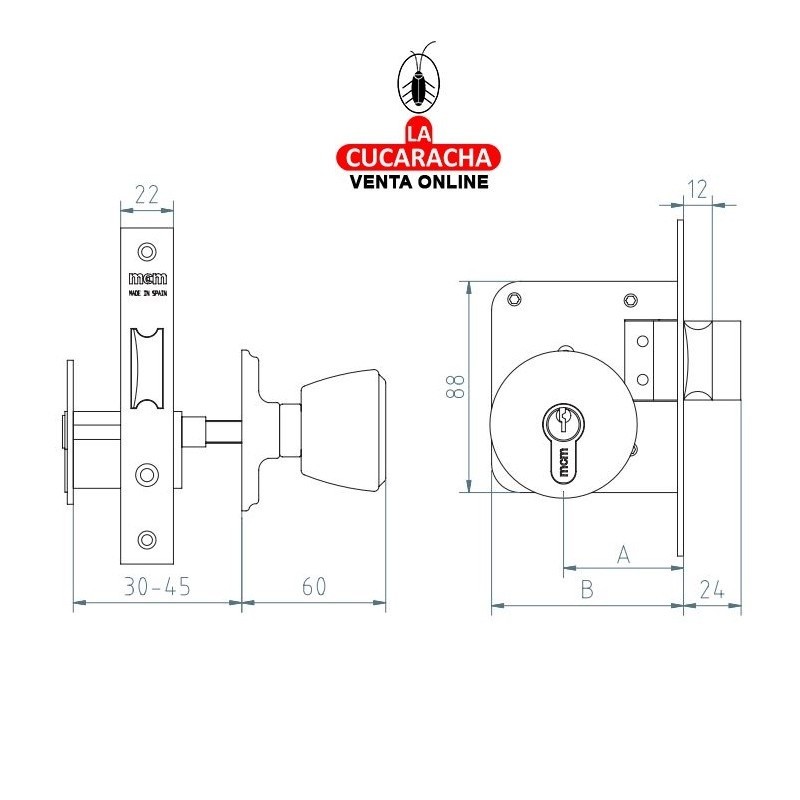 Cerradura MCM Pomo 1561