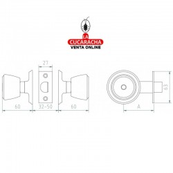Cerradura MCM Pomo 509-3-3 Laton Mate 2