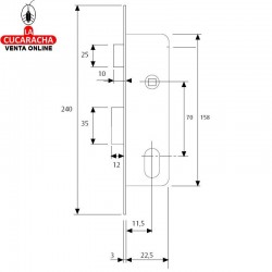 Cerradura TESA 2220-12 NM 2