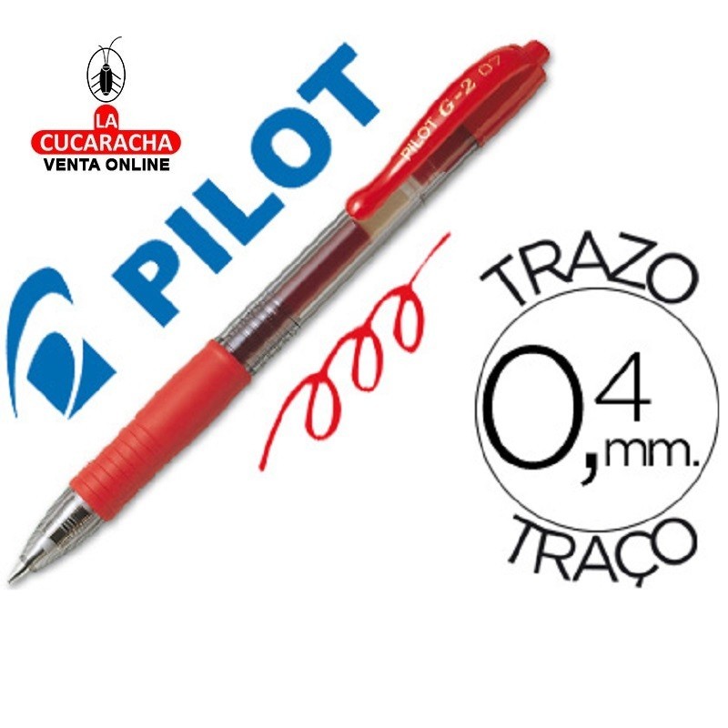 Boligrafo Pilot G-2 Rojo Tinta Gel-Retractil Caja de 12