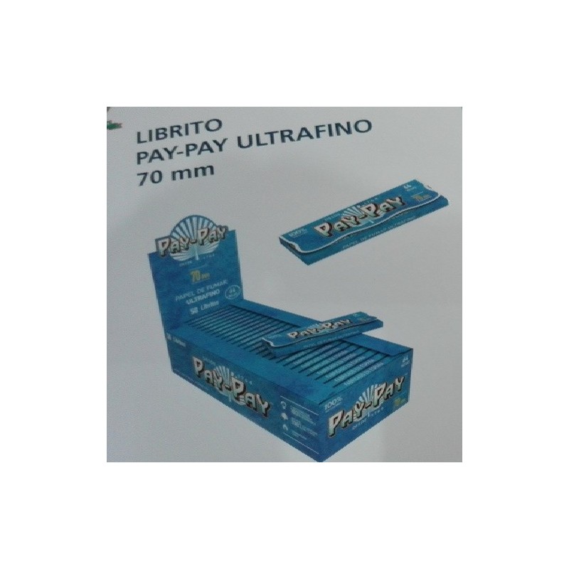 PAPEL FUMAR 70mm.  64HOJAS ULTRAFINO PAY PAY