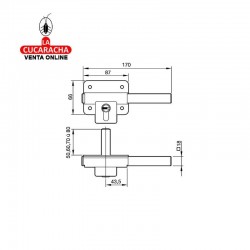 Cerrojo FAC 201-R 80 Laton Cromado 2