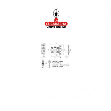 Cerrojo FAC 303 T 115 Niquelado-Izquierda-Derecha