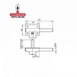 Cerrojo FAC 307 R 80 Laton-Derecha