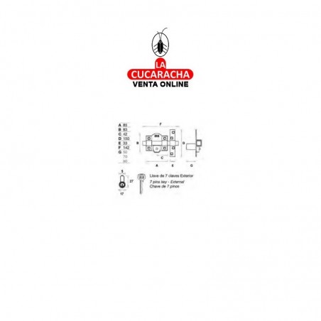 Cerrojo FAC 301-R-80 Con Bombillo 70 Mm.