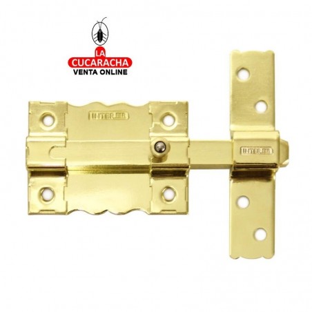 Cerrojo Interfer Modelo 8-87  Cerrojo solo pasador. Dorado