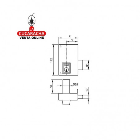 Cerradura YALE N56-CPR. 70mm Derecha