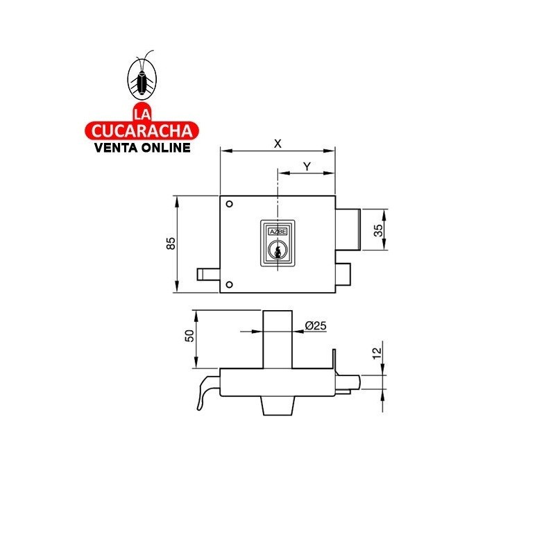 Cerradura YALE Nº125-HPR. 100mm Izquierda Cerradura YALE Nº125-HPR. 100mm Izquierda