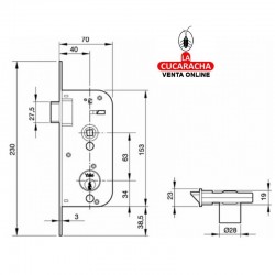 Cerradura YALE Nº48-E HL. 80MM 2