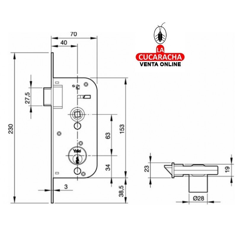 Cerradura YALE Nº48-E HL. 80MM Cerradura YALE Nº48-E HL. 80MM