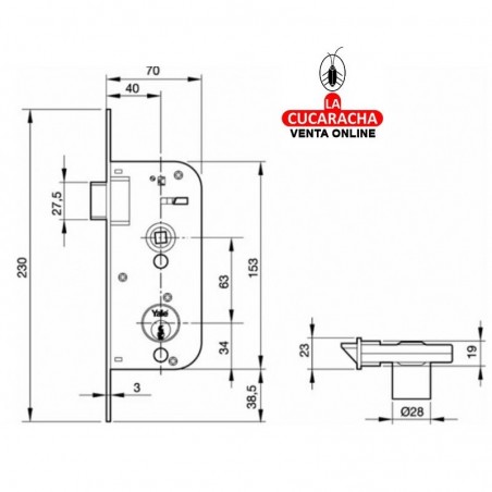 Cerradura YALE Nº48-E HL. 80MM Cerradura YALE Nº48-E HL. 80MM
