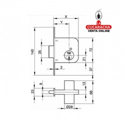 Cerradura YALE Nº51 HL. 70MM 2