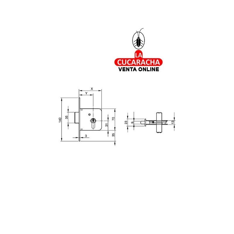 Cerradura YALE Nº601-35MM HL Cerradura YALE Nº601-35MM HL