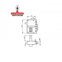 Cerradura YALE Nº8 Niquel. Derecha 2
